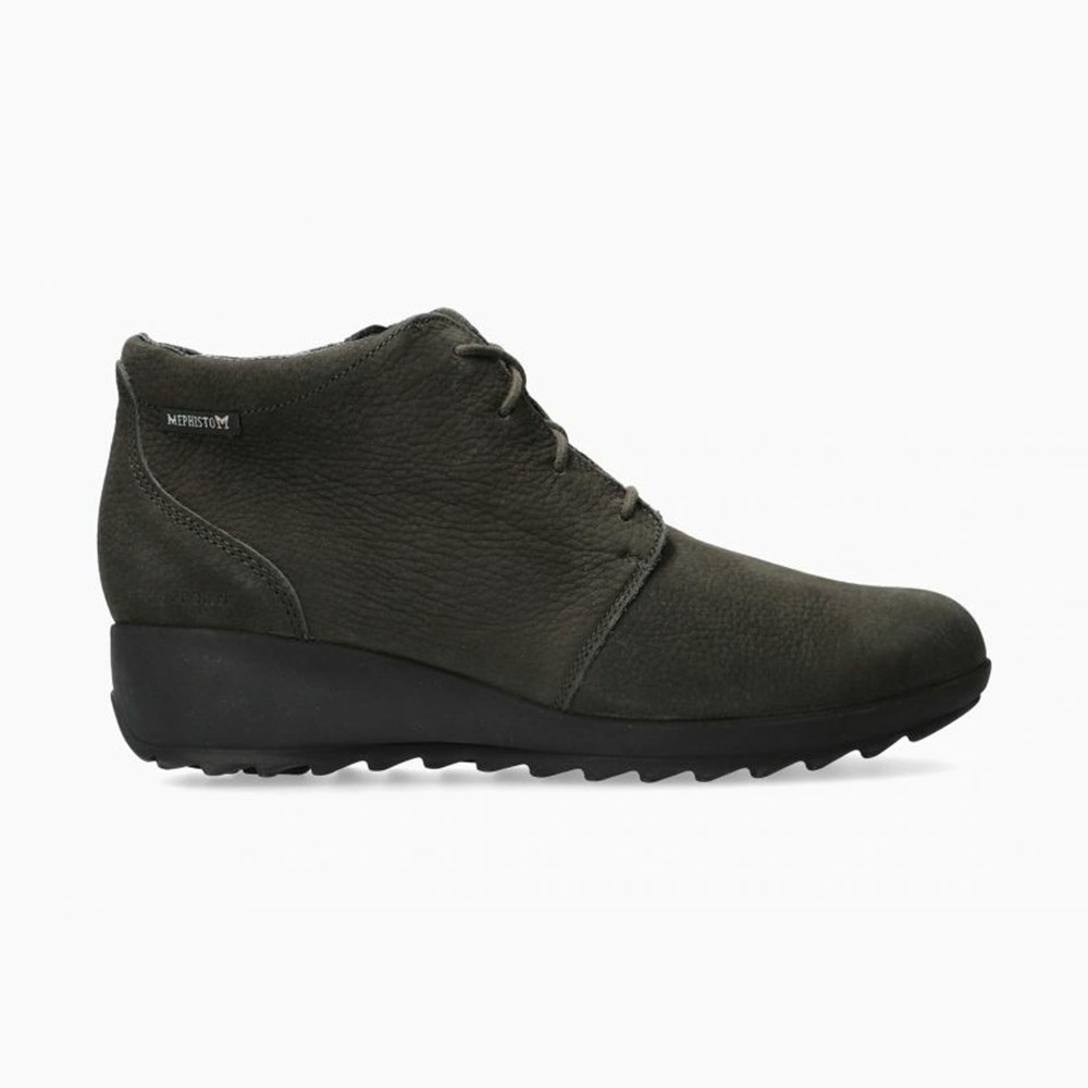 Mephisto Athina Støvler Med Hæl Dame Olivengrønne | CTBZ-32958