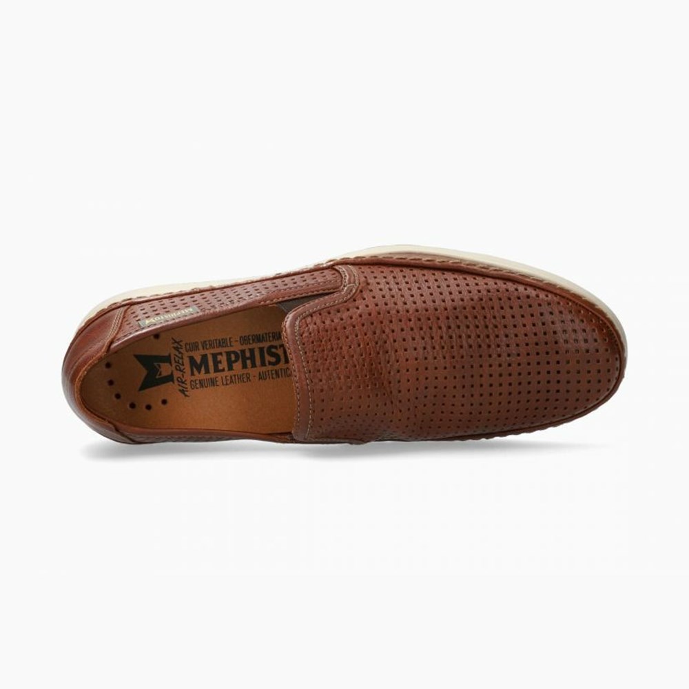 Mephisto Hadrian Perf Slip On Herre Brune | EBTF-56971