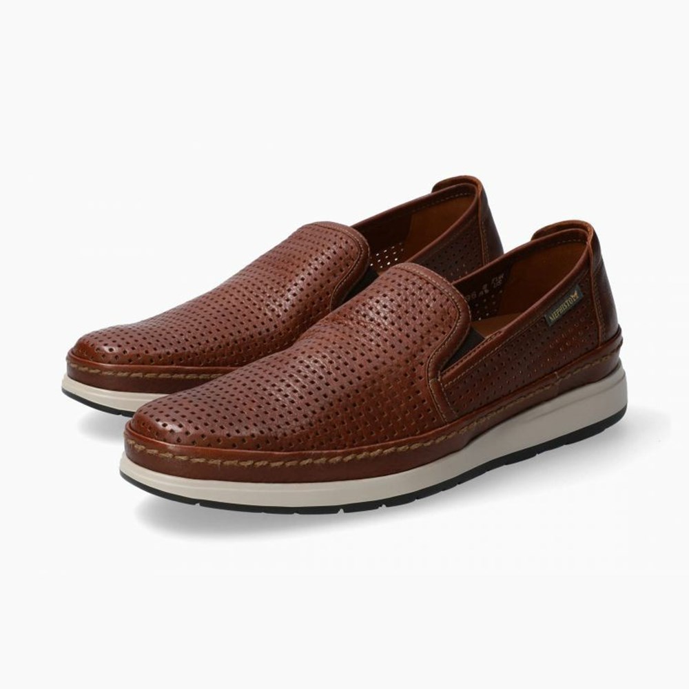 Mephisto Hadrian Perf Slip On Herre Brune | EBTF-56971