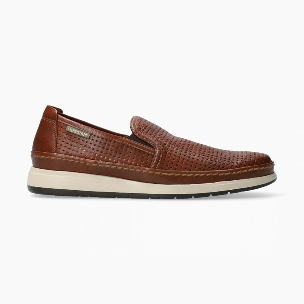 Mephisto Hadrian Perf Slip On Herre Brune | EBTF-56971