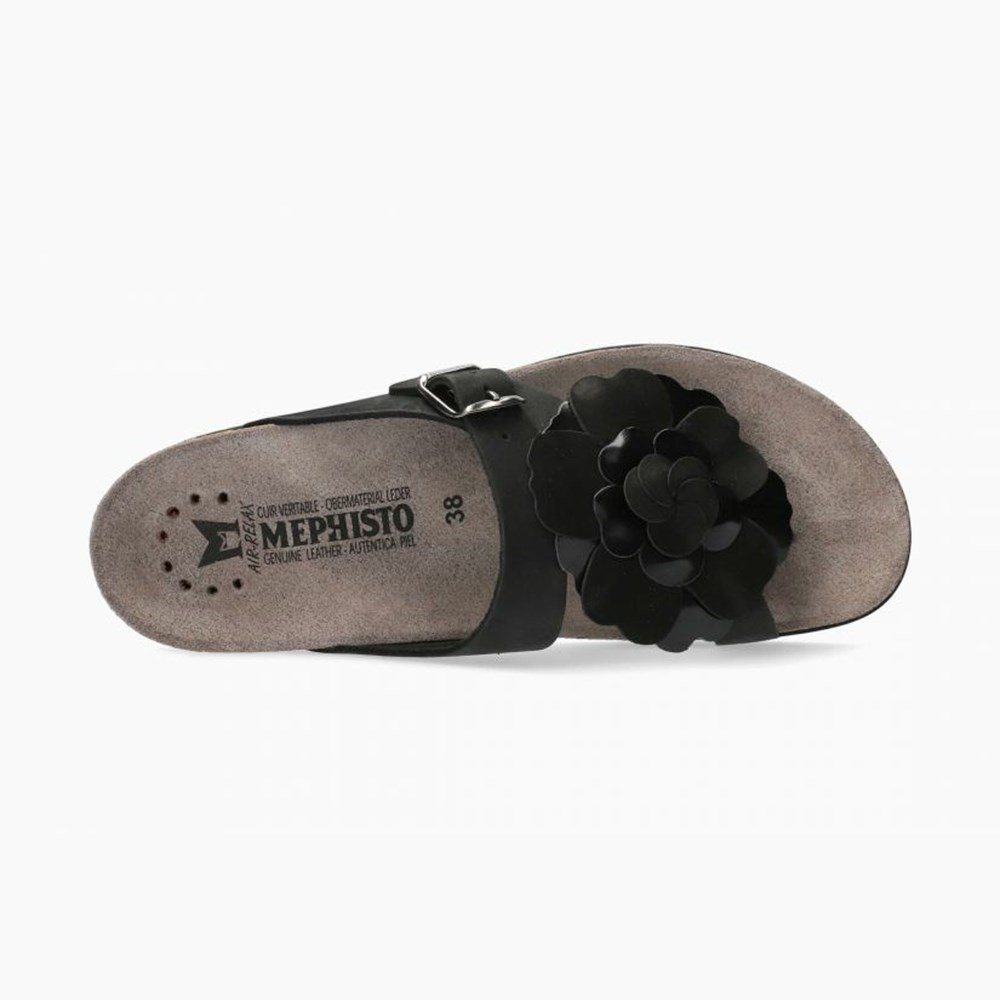 Mephisto Helen Flower Sandaler Dame Svarte | XGQV-69832