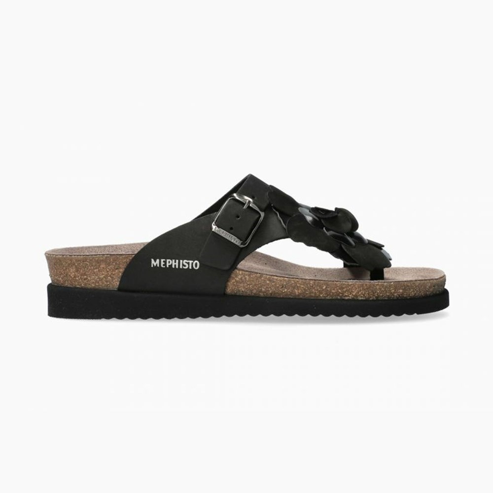 Mephisto Helen Flower Sandaler Dame Svarte | XGQV-69832